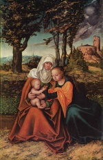 Lucas Cranach - Bilder Gemälde - Heilige Anna Selbdritt