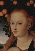 Lucas Cranach - Bilder Gemälde - Kopf der Madonna