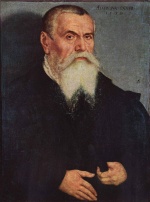 Lucas Cranach  - Bilder Gemälde - Selbstportrait im 77. Lebensjahr