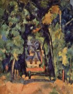 Paul Cezanne  - Bilder Gemälde - Straße in Chantilly
