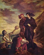 Eugene Delacroix - Bilder Gemälde - Hamlet und Horatio auf dem Friedhof
