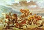 Eugene Delacroix - Bilder Gemälde - Löwenjagd