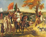 Eugene Delacroix - Bilder Gemälde - Marokkanischer Scheich besucht seinen Stamm