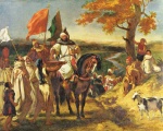 Eugène Delacroix - Peintures - Un cheikh marocain  rend visite à sa tribu