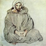 Eugene Delacroix  - Bilder Gemälde - Sitzender Araber in Tanger
