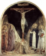 Fra Angelico - Bilder Gemälde - Kreuzigungsszene mit Heiligem Dominikus