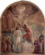Fra Angelico  - Bilder Gemälde - Taufe Christi durch Johannes