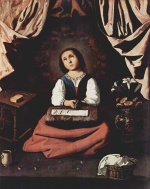 Francisco de Zurbaran - paintings - Betende Jungfrau Maria