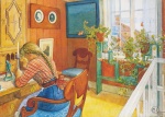 Carl Larsson - Bilder Gemälde - Briefschreiben