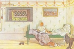 Carl Larsson - Peintures - Cocorico, il est 7 heures