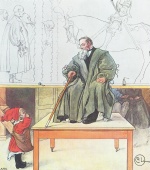 Carl Larsson  - Bilder Gemälde - Esbjoern und Großvater