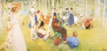 Carl Larsson  - Bilder Gemälde - Frühstück im Grünen