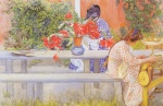 Carl Larsson  - paintings - Karin und Brita mit Kaktus