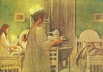 Carl Larsson  - Peintures - Petit-déjeuner à Falun