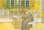 Carl Larsson  - Bilder Gemälde - Abend vor der Reise nach England