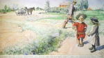 Carl Larsson  - Peintures - Esbjörn ne veut pas devenir père