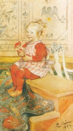 Carl Larsson  - Bilder Gemälde - Im Nachthemd