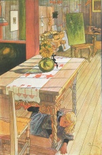 Carl Larsson  - Bilder Gemälde - Verstecken