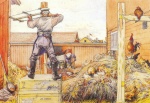 Carl Larsson  - Bilder Gemälde - Der Misthaufen