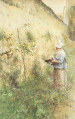 Carl Larsson  - Bilder Gemälde - Die alte Mauer