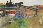 Carl Larsson  - Bilder Gemälde - Die Brücke