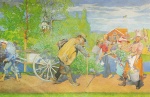 Carl Larsson  - Bilder Gemälde - Draußen bläst der Sommerwind (links)