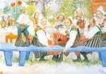 Carl Larsson  - Peintures - L'anniversaire de Kerstin