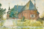 Carl Larsson  - Bilder Gemälde - Sundborns alte Kirche