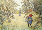 Carl Larsson  - Bilder Gemälde - Apfelernte