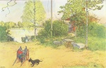Carl Larsson  - Bilder Gemälde - Der Gartenplatz
