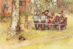 Carl Larsson  - Bilder Gemälde - Frühstück unter der großen Birke