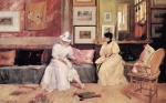 William Merritt Chase - Peintures - Un appel bienvenus