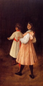 William Merritt Chase - Peintures - Enfants au jeu