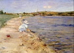 William Merritt Chase - Peintures - Scène matinale au bord de l´eau