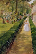William Merritt Chase  - paintings - Child on a Garden Walk