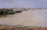 William Merritt Chase  - Bilder Gemälde - Misty Day Gowanus Bay