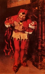 William Merritt Chase  - Bilder Gemälde - Keying Up the Court Jester