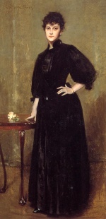 William Merritt Chase  - Peintures - Dame en noir