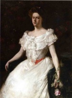 William Merritt Chase  - Bilder Gemälde - Lady mit Rose