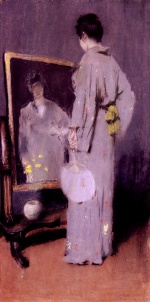 William Merritt Chase  - Bilder Gemälde - Making her Toilet