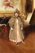 William Merritt Chase  - Bilder Gemälde - My little Daughter Dorothy