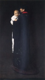 William Merritt Chase  - Bilder Gemälde - Mutter und Kind