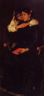 William Merritt Chase  - Bilder Gemälde - Mrs. Chase and Cosy