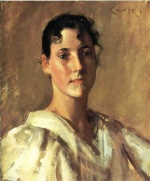 William Merritt Chase  - Peintures - Portrait d'une femme