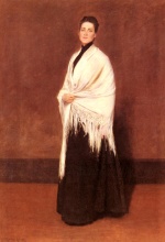 William Merritt Chase  - Bilder Gemälde - Portrait von Mrs. C. Shawl
