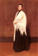 William Merritt Chase  - Peintures - Portrait de Mme C. Shawl