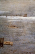 William Merritt Chase  - Bilder Gemälde - Sailboat at Anchor