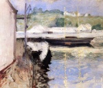 William Merritt Chase  - paintings - Sheds and Schooner Gloucester