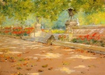 William Merritt Chase  - Bilder Gemälde - Terrace Prospect Park