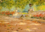 William Merritt Chase  - Peintures - Terrasse dans Prospect Park